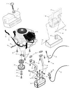 Engine Mount Assembly Diagram and Parts List for 465601X50B 2003 Briggs and Stratton Lawn Tractor